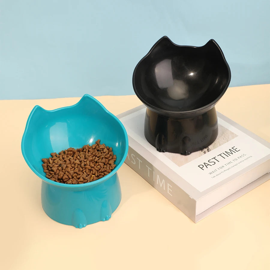 WhiskerGuard Elevated Cat Bowl - Neck Protection