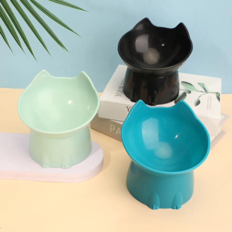 WhiskerGuard Elevated Cat Bowl - Neck Protection