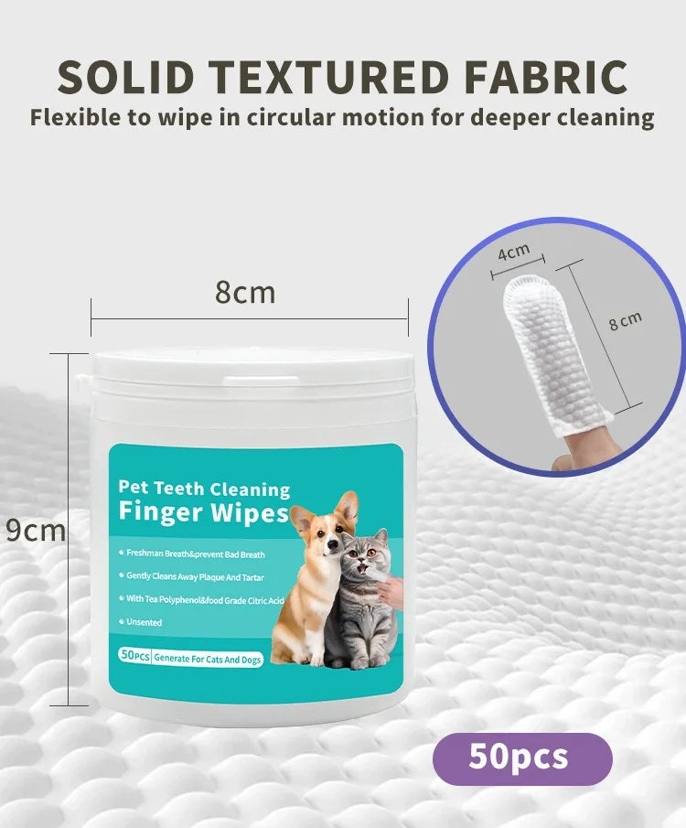Pet Dental Cleaning Finger Wipes