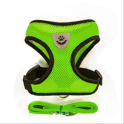 Small and Medium Dogs & Cats: Reflective Adjustable Pet Harness & Leash Set