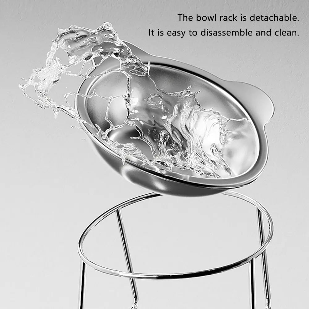 15° Elevated Stainless Steel Cat Bowl - Neck Protection