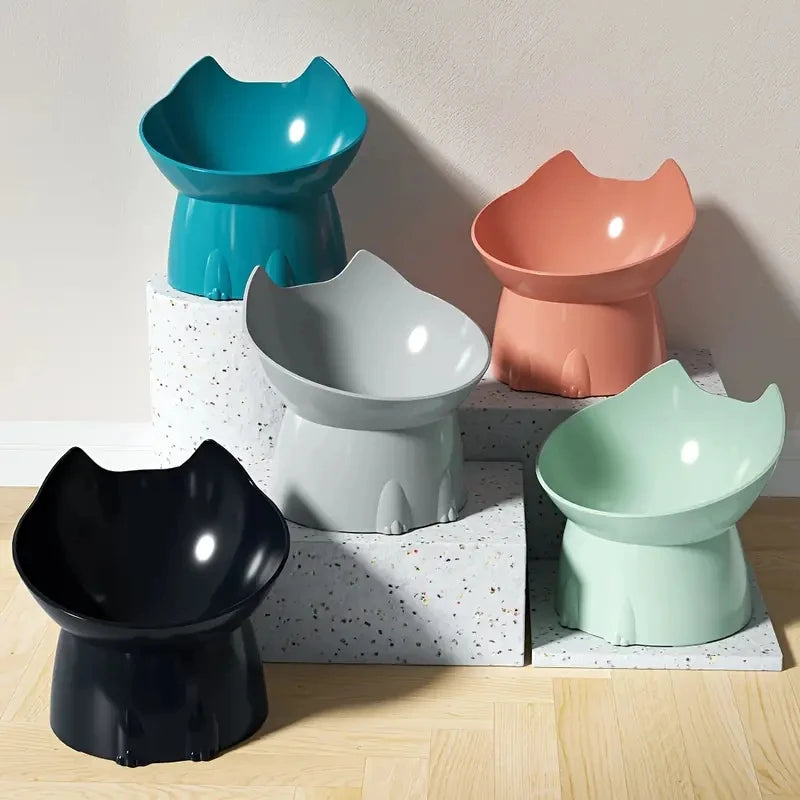WhiskerGuard Elevated Cat Bowl - Neck Protection