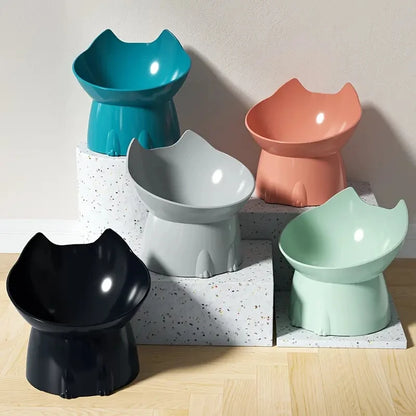 WhiskerGuard Elevated Cat Bowl - Neck Protection
