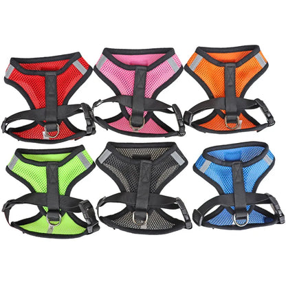 Small and Medium Dogs & Cats: Reflective Adjustable Pet Harness & Leash Set